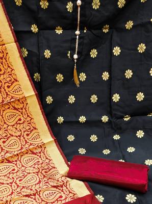 black jacquard woven dress material 4