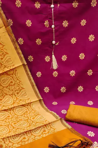 pink jacquard woven dress material