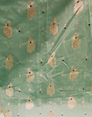 light green jacquard embroidered dress material 4
