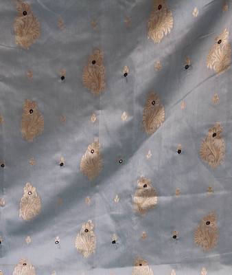 sea green jacquard embroidered dress material 4