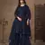 navy net sharara embroidered sequins & mirror work suit