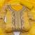yellow cotton hand embroidery dress material