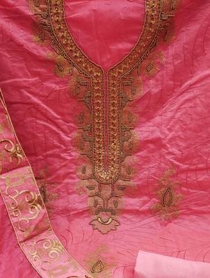 pink cotton hand embroidery dress material 4