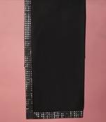 black silk blend mirror work dupatta for wedding & festive wear