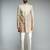 brown ombre roman silk blend thread embroidered sherwani kurta with cream cotton lycra pant style pyjama set 