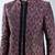 maroon floral jacquard indo-western bundled with black mustang kurta & black cotton lycra pants 