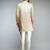 brown ombre roman silk blend thread embroidered sherwani kurta with cream cotton lycra pant style pyjama set 