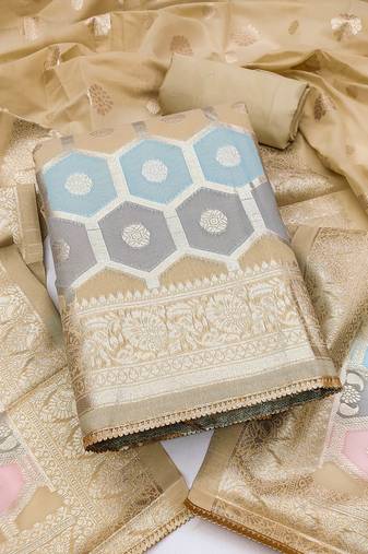 multicolor jacquard woven dress material