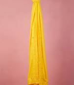 yellow georgette sequin embroidered dupatta | festive & wedding wear with fabric border