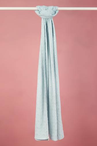 aqua silk blend embroidered dupatta | festive & wedding wear with sequin work