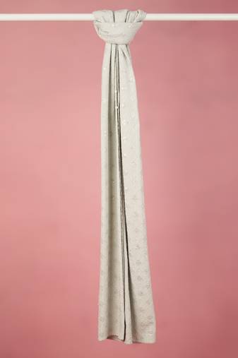 grey silk blend embroidered dupatta | festive & wedding wear with sequin work