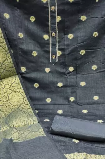 grey jacquard woven dress material