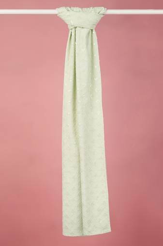 pista green silk blend embroidered dupatta | festive & wedding wear with sequin work