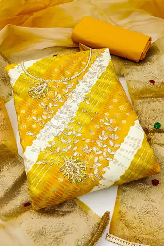 multicolor cotton hand embroidery dress material