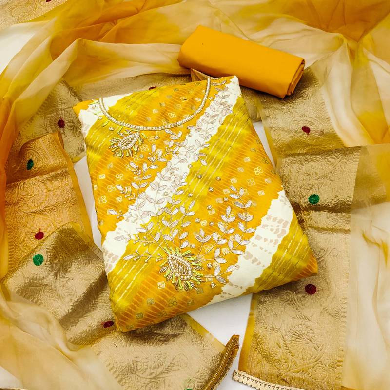 multicolor cotton hand embroidery dress material