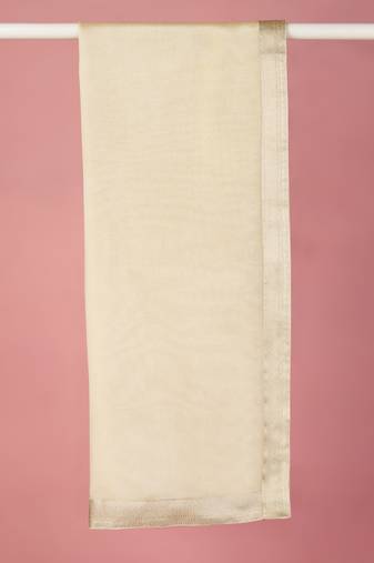 beige tissue silk dupatta | solid festive & wedding wear with fabric border
