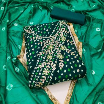 green cotton hand embroidery dress material 1