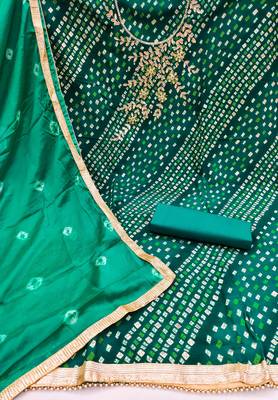 green cotton hand embroidery dress material 2