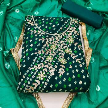 green cotton hand embroidery dress material 3