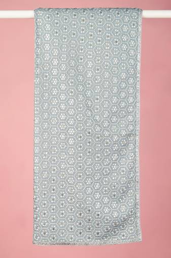 grey silk blend embroidered dupatta | festive & wedding wear with shifli sequin work