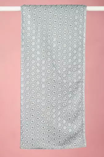 grey silk blend embroidered dupatta | festive & wedding wear with shifli sequin work