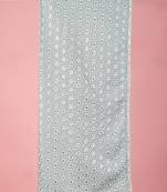 grey silk blend embroidered dupatta | festive & wedding wear with shifli sequin work