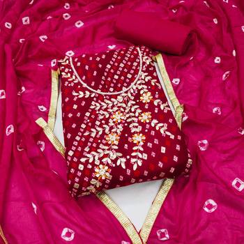 pink cotton hand embroidery dress material 1