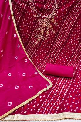 pink cotton hand embroidery dress material 2