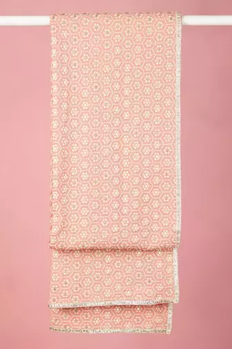 peach silk blend embroidered dupatta | festive & wedding wear with shifli sequin work