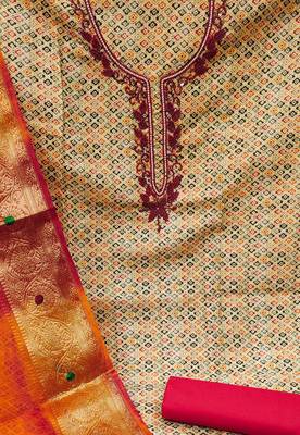 multicolor cotton embroidered dress material 4