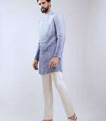 aqua silk blend ombre sherwani pant set 