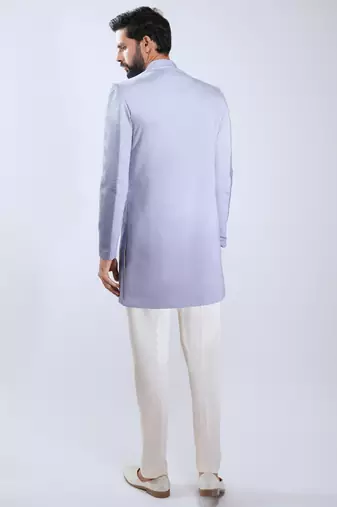 aqua silk blend ombre sherwani pant set 