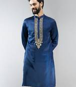 silk embroidered kurta 
