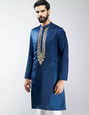 silk embroidered kurta  4