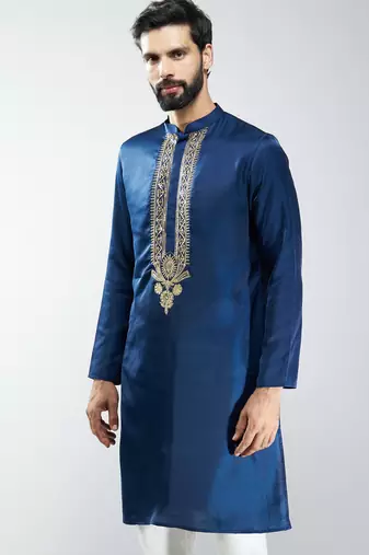 silk embroidered kurta 