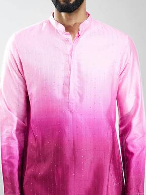 falsa silk blend ombre sequin kurta  2