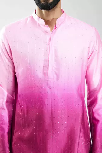 falsa silk blend ombre sequin kurta 