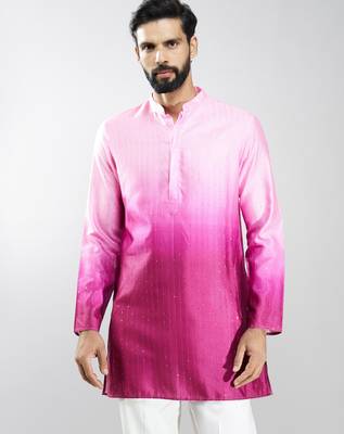 falsa silk blend ombre sequin kurta  3
