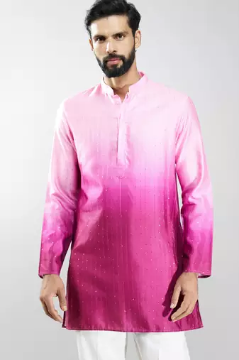 falsa silk blend ombre sequin kurta 