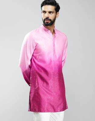falsa silk blend ombre sequin kurta  4