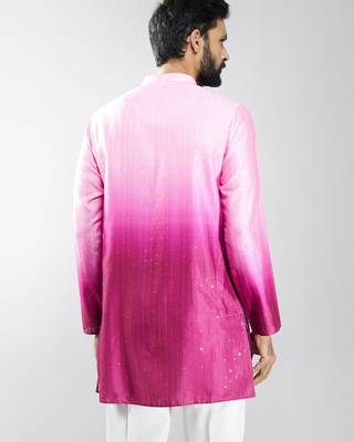 falsa silk blend ombre sequin kurta  5