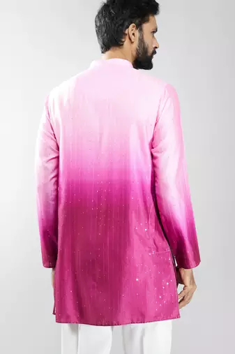 falsa silk blend ombre sequin kurta 