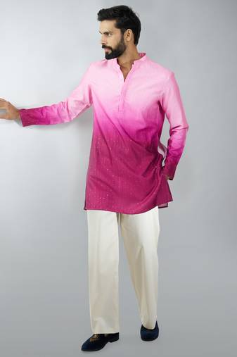 falsa silk blend ombre sequin kurta palazzo set 