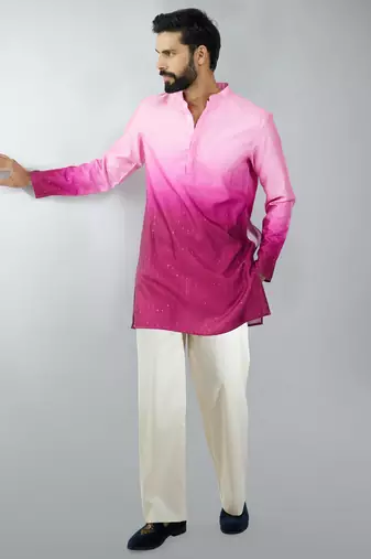 falsa silk blend ombre sequin kurta palazzo set 