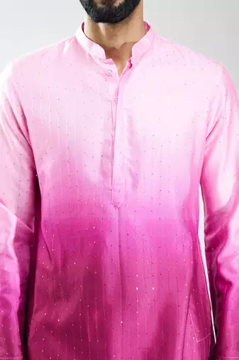falsa silk blend ombre sequin kurta palazzo set 