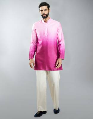 falsa silk blend ombre sequin kurta palazzo set  4