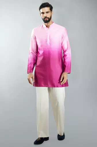 falsa silk blend ombre sequin kurta palazzo set 