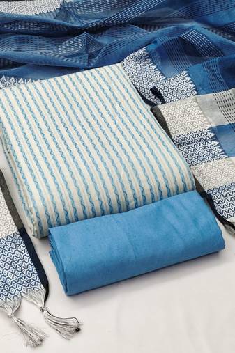 multicolor cotton woven dress material