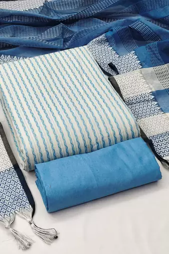 multicolor cotton woven dress material