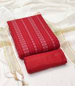 red cotton woven dress material